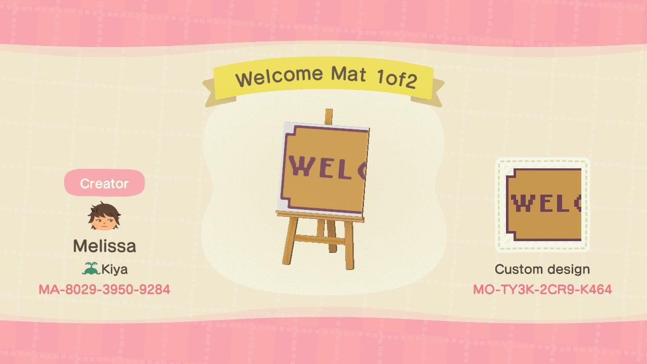 Animal Crossing Design Code: MO-TY3K-2CR9-K464 Welcome Mat 1of2