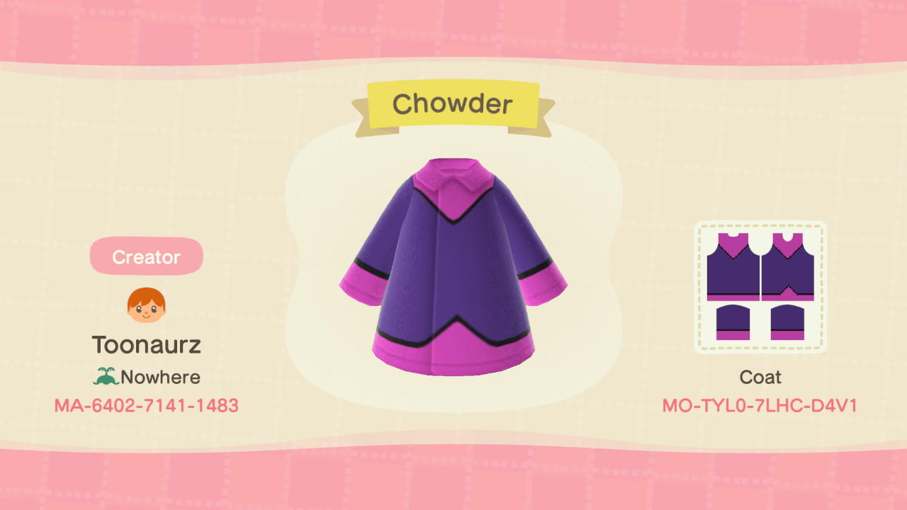 Animal Crossing Design Code: MO-TYL0-7LHC-D4V1 Chowder