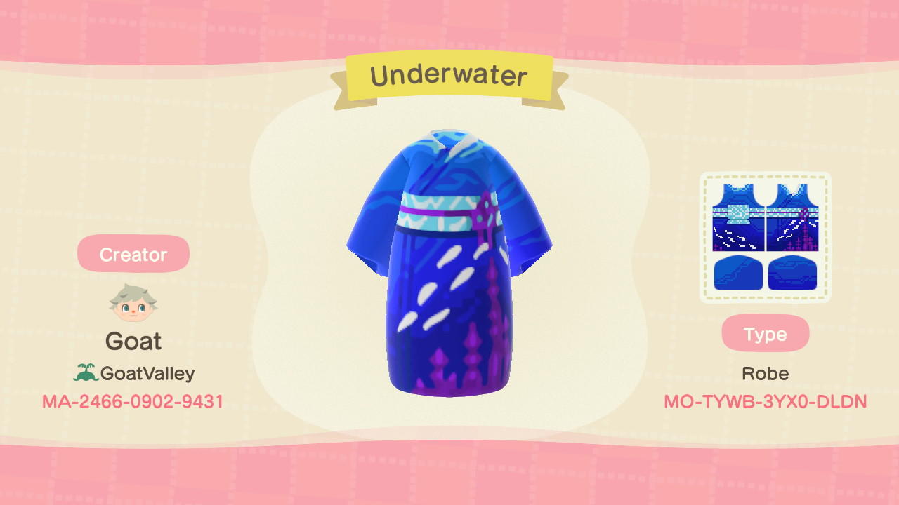 Animal Crossing Design Code: MO-TYWB-3YX0-DLDN Underwater