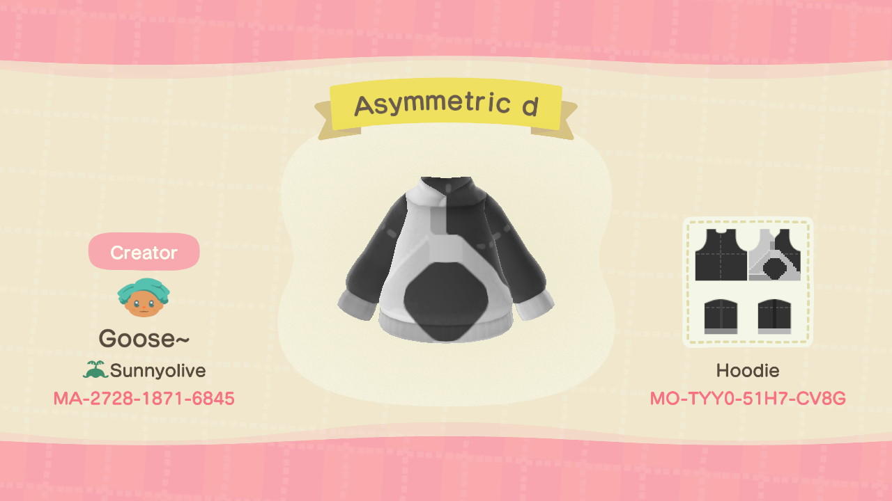 Animal Crossing Design Code: MO-TYY0-51H7-CV8G Asymmetric d