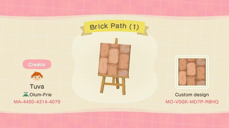 Animal Crossing Design Code: MO-V0GK-MD7P-R8HQ Brick Path (1)