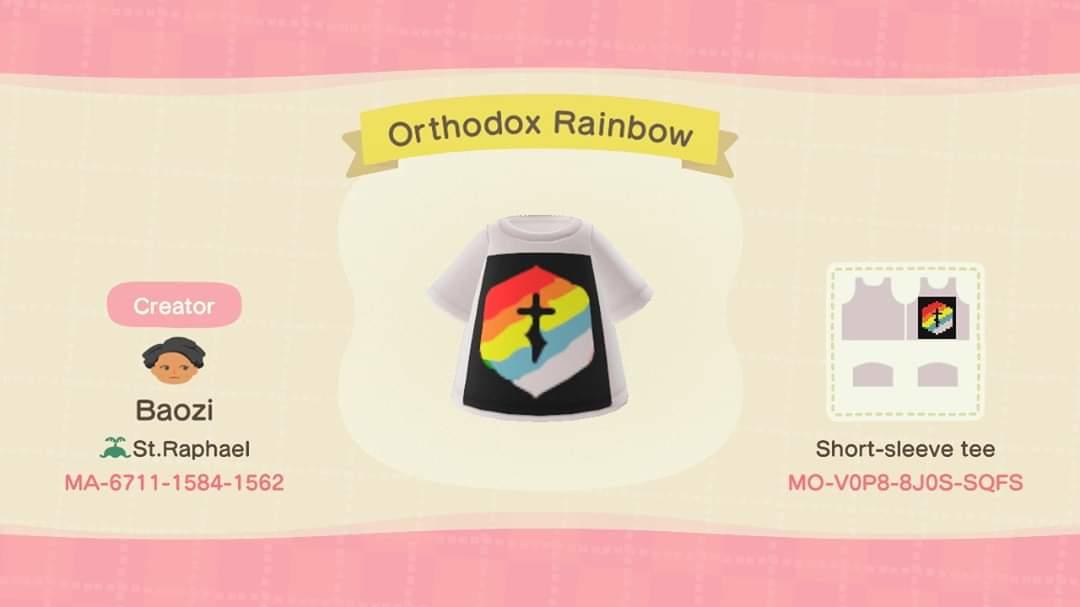 Animal Crossing Design Code: MO-V0P8-8J0S-SQFS Orthodox Rainbow