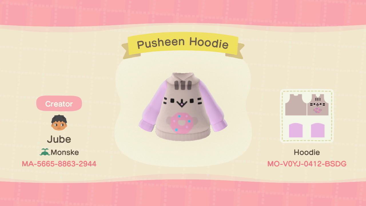 Animal Crossing Design Code: MO-V0YJ-0412-BSDG Pusheen