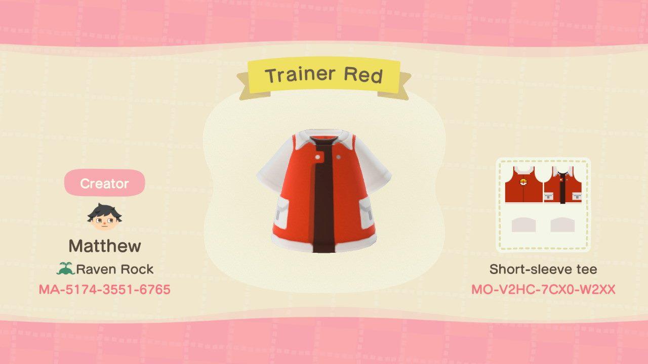 Animal Crossing Design Code: MO-V2HC-7CX0-W2XX Trainer Red