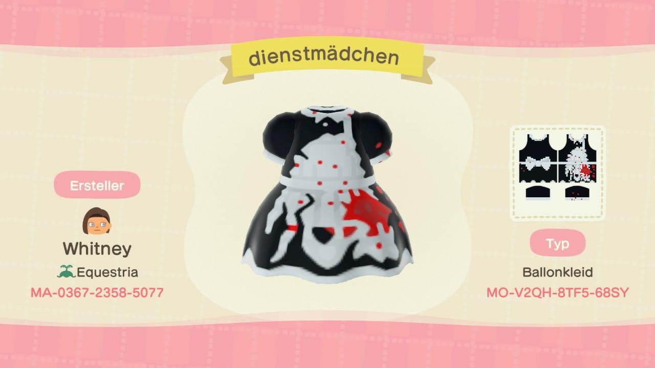 Animal Crossing Design Code: MO-V2QH-8TF5-68SY halloween dress maid