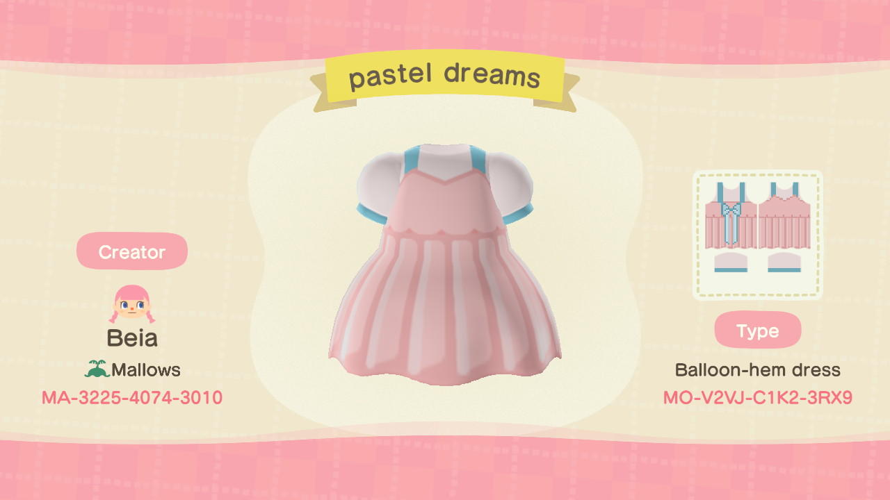 Animal Crossing Design Code: MO-V2VJ-C1K2-3RX9 Pastel dreams