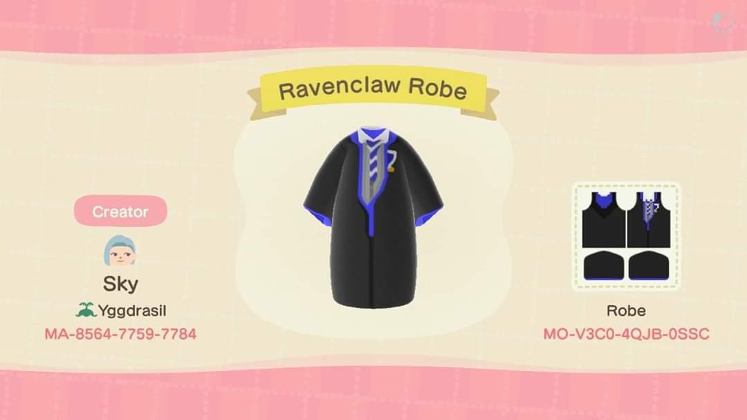 Animal Crossing Design Code: MO-V3C0-4QJB-0SSC Ravenclaw Robe