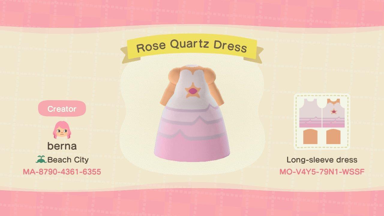 Animal Crossing Design Code: MO-V4Y5-79N1-WSSF Rose Quartz Dress