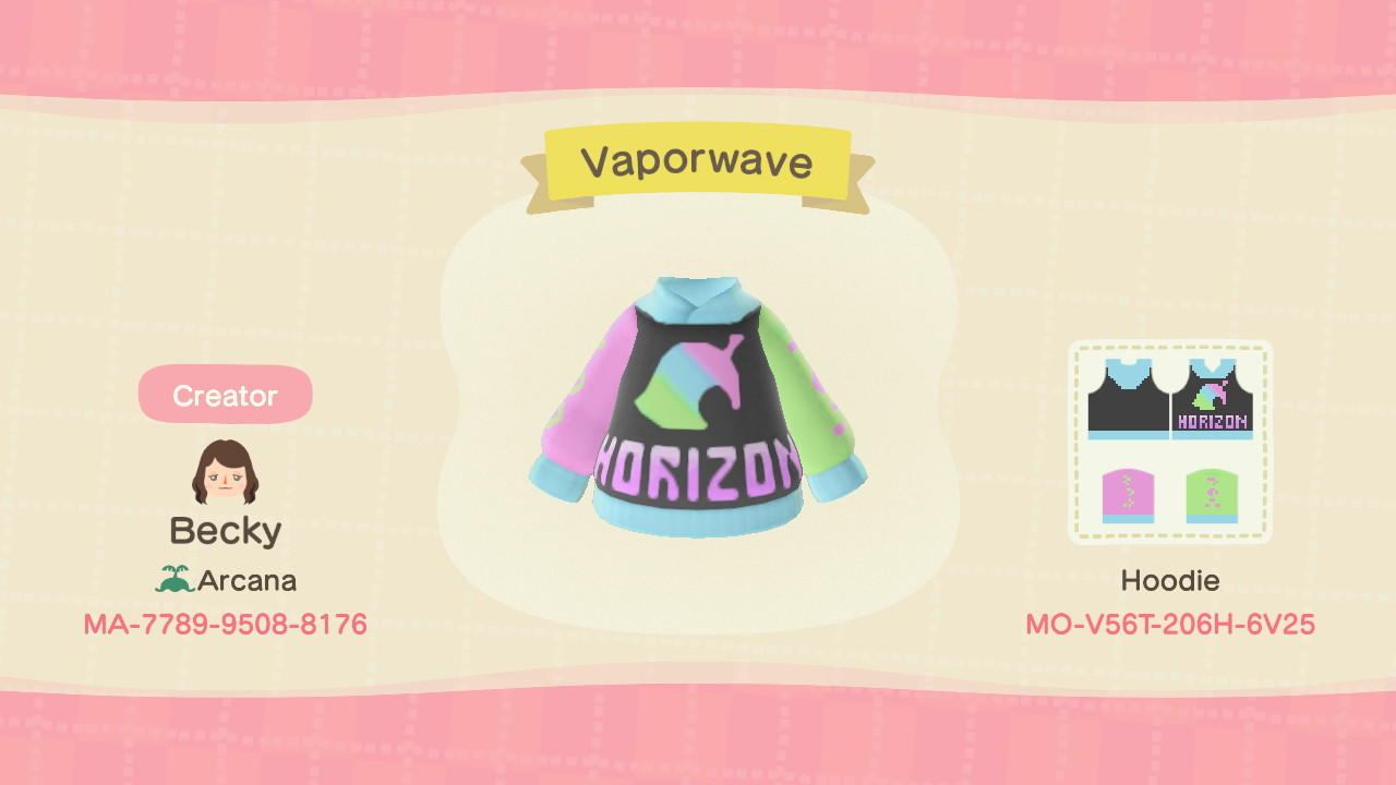 Animal Crossing Design Code: MO-V56T-206H-6V25 Vaporwave
