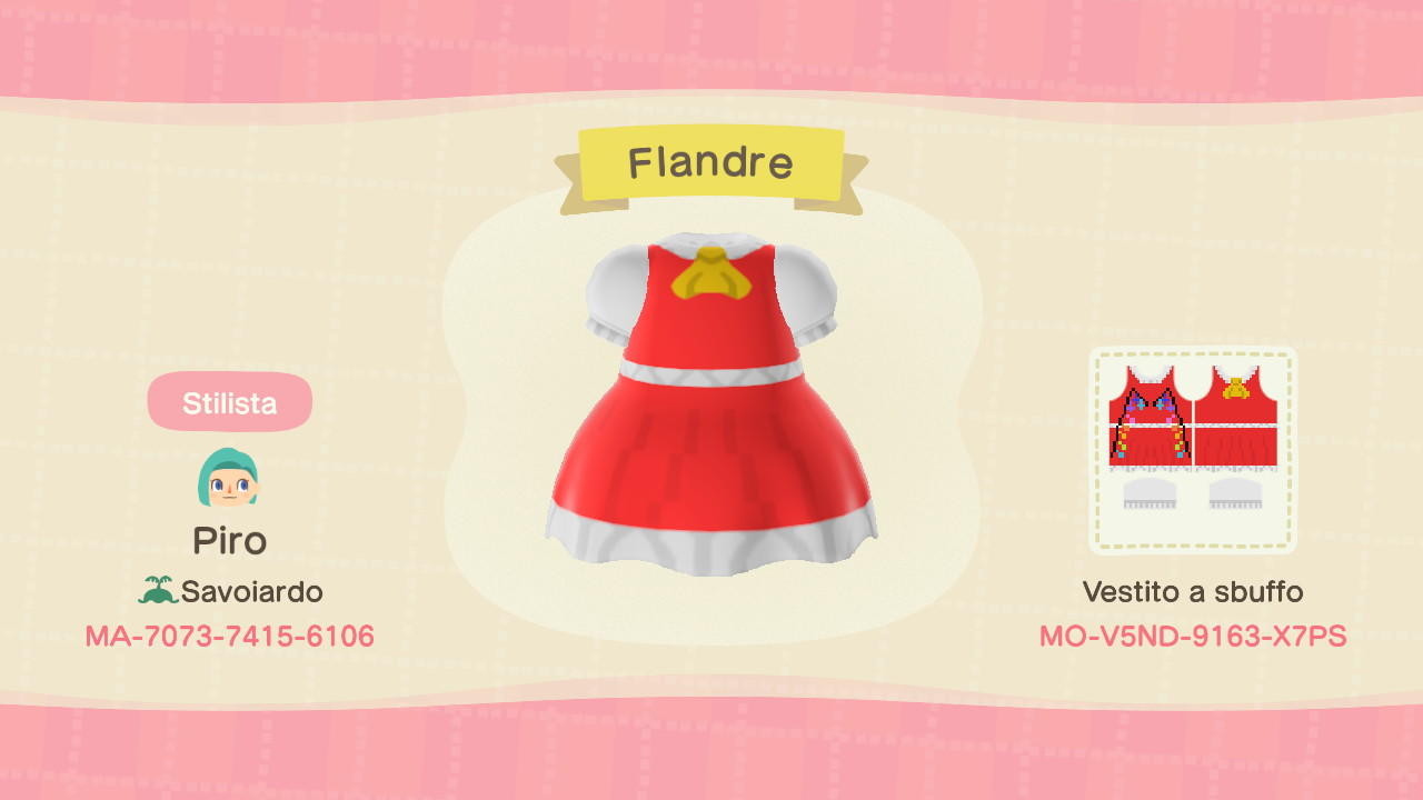 Animal Crossing Design Code: MO-V5ND-9163-X7PS Flandre