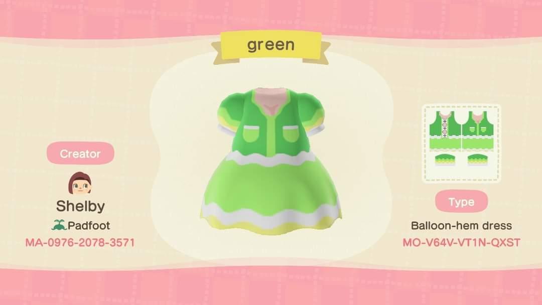 Animal Crossing Design Code: MO-V64V-VT1N-QXST Green