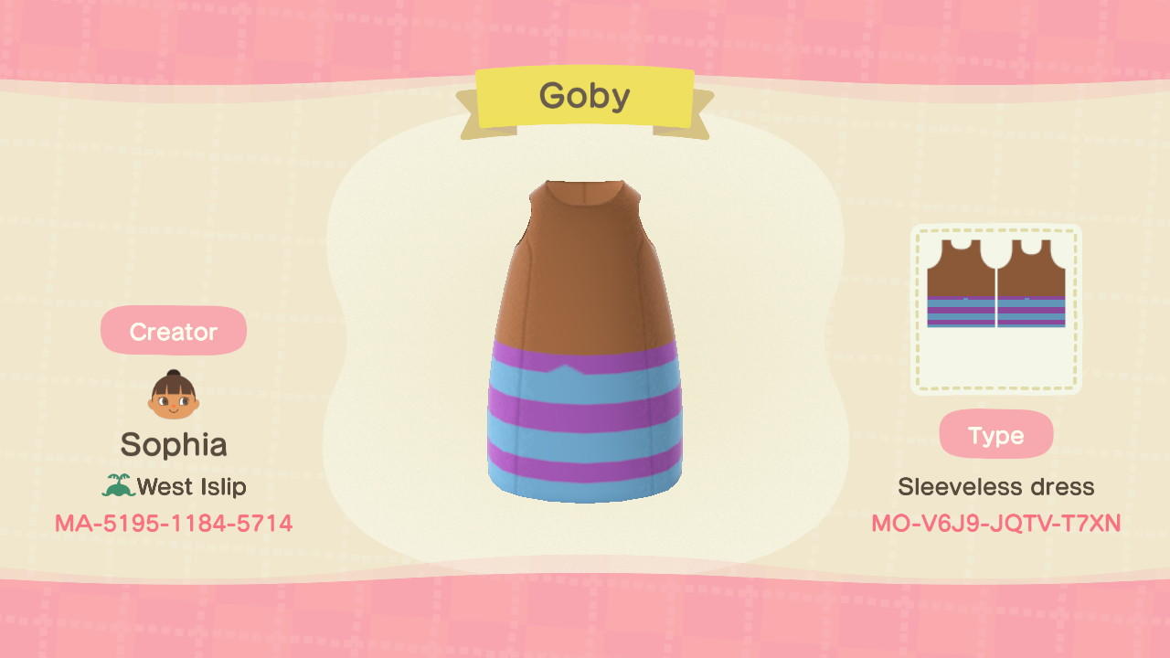 Animal Crossing Design Code: MO-V6J9-JQTV-T7XN Goby