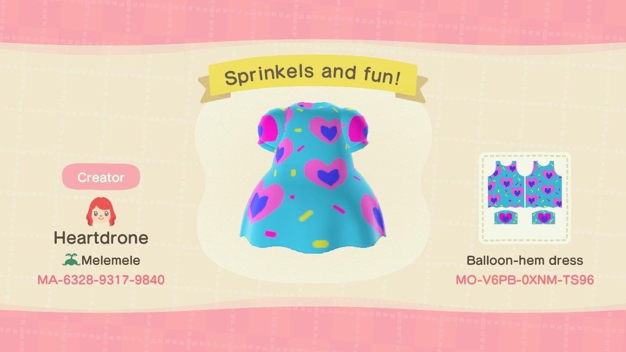 Animal Crossing Design Code: MO-V6PB-0XNM-TS96 Sprinkles and Fun!