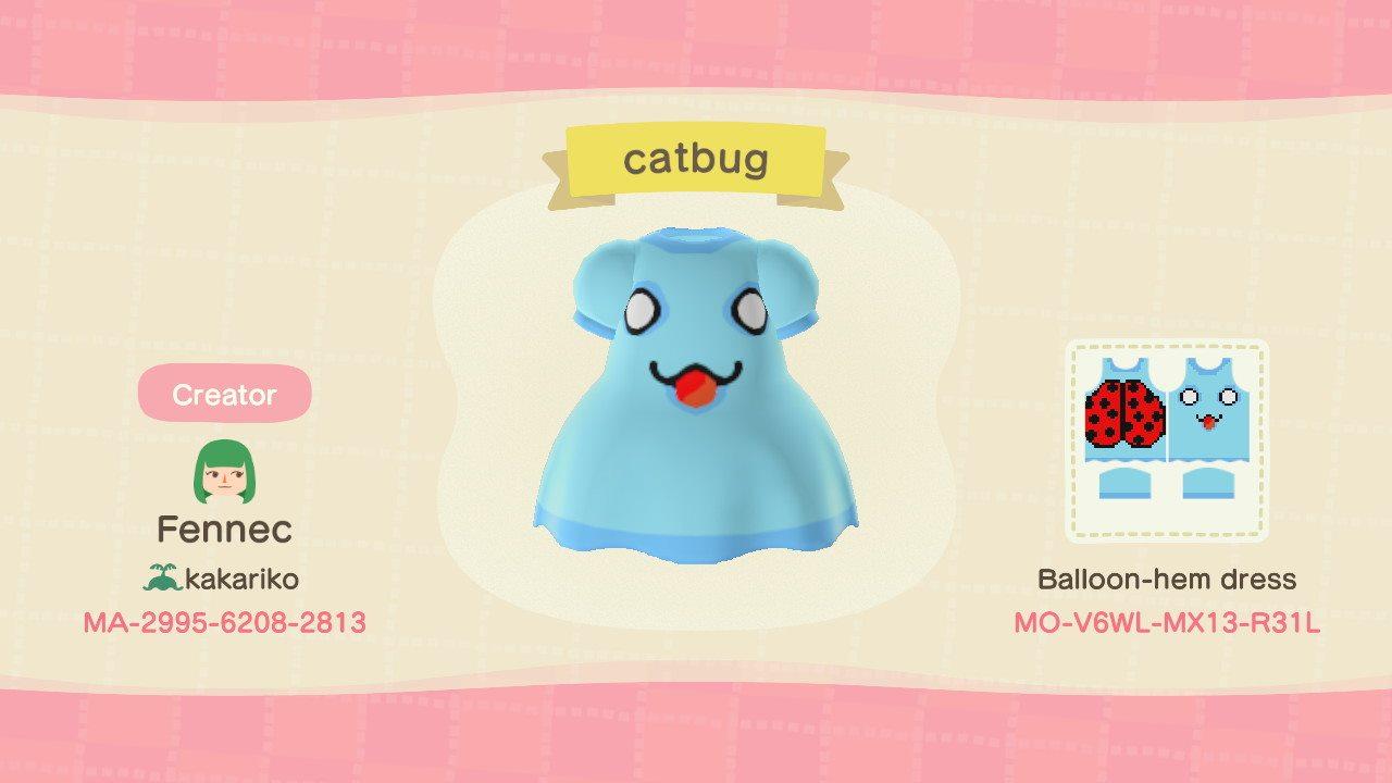 Animal Crossing Design Code: MO-V6WL-MX13-R31L Catbug