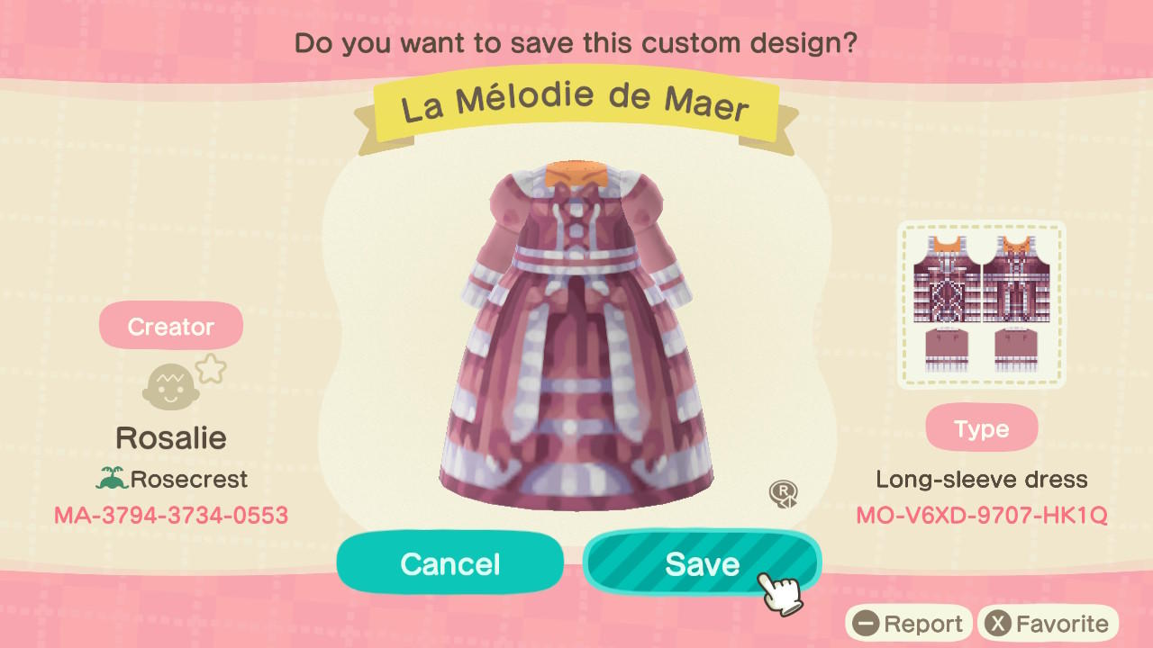 Animal Crossing Design Code: MO-V6XD-9707-HK1Q La Mélodie de Maer