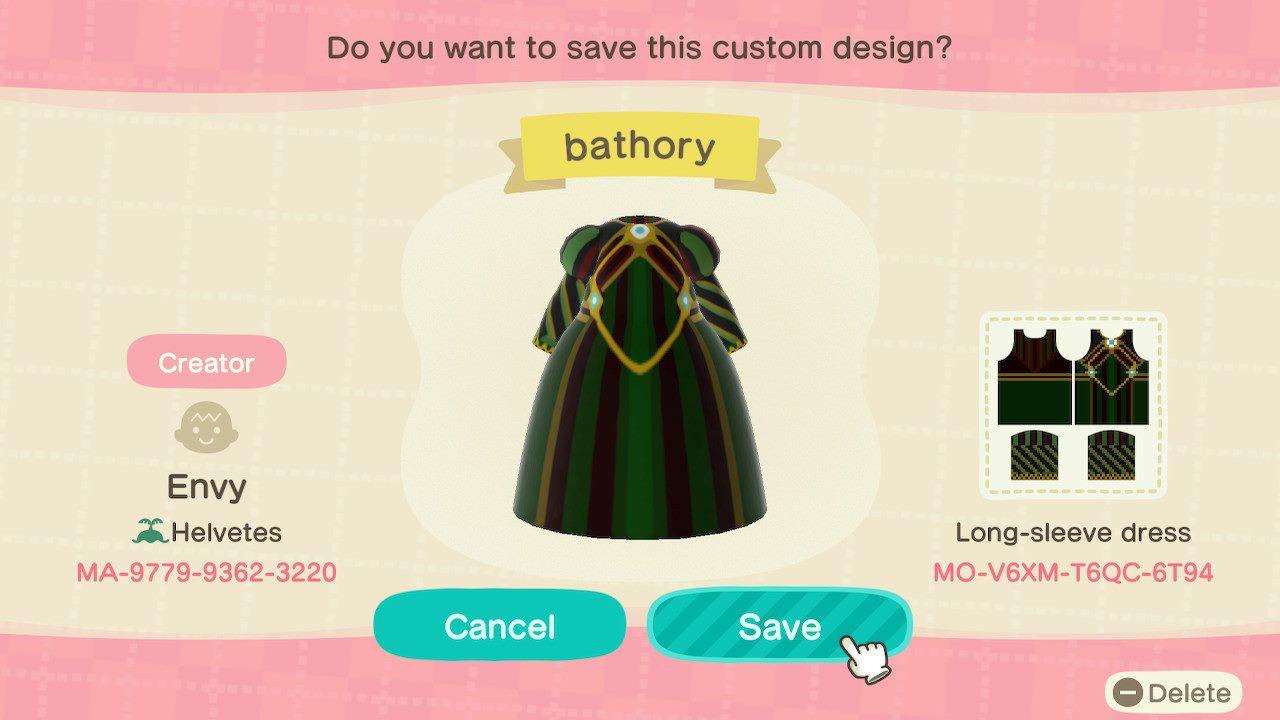 Animal Crossing Design Code: MO-V6XM-T6QC-6T94 Random Ballgown