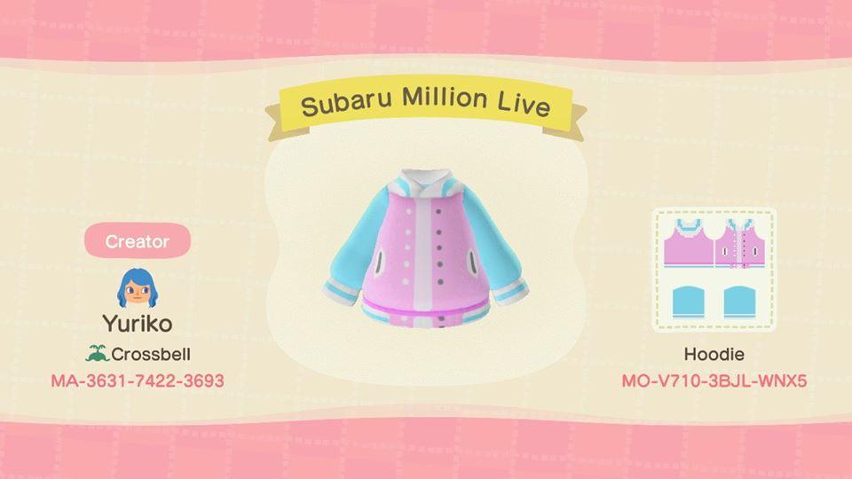 Animal Crossing Design Code: MO-V710-3BJL-WNX5 Subaru Million Live