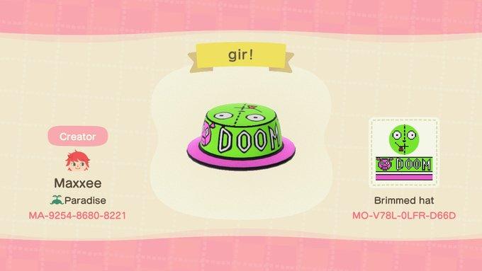 Animal Crossing Design Code: MO-V78L-0LFR-D66D Gir hat