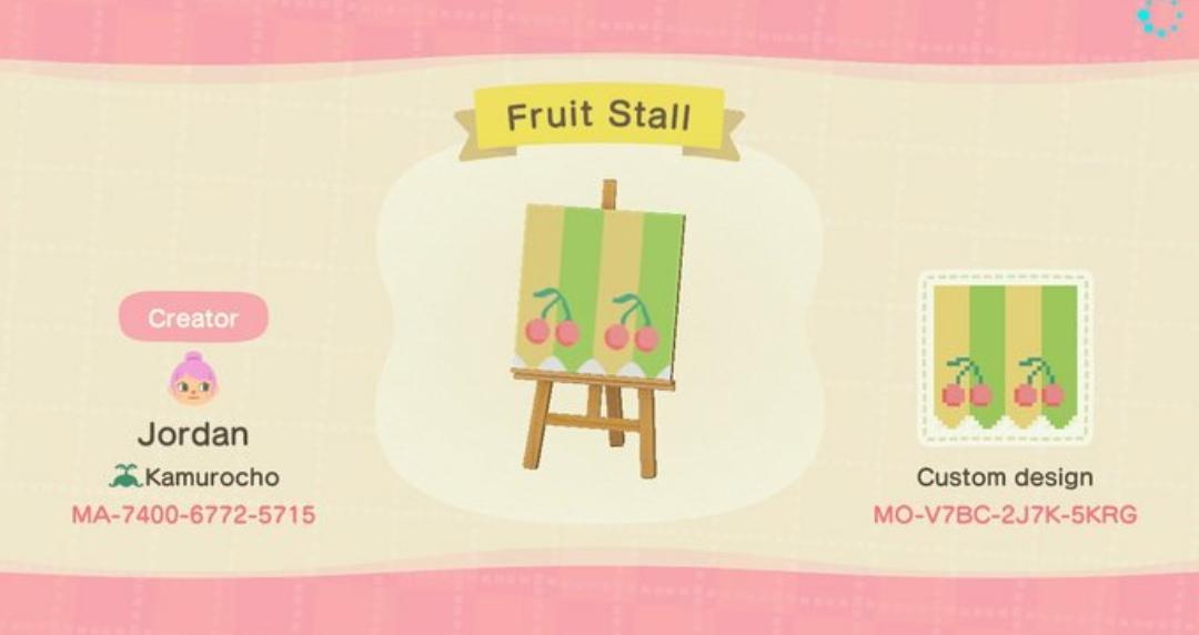 Animal Crossing Design Code: MO-V7BC-2J7K-5KRG Fruit Stall