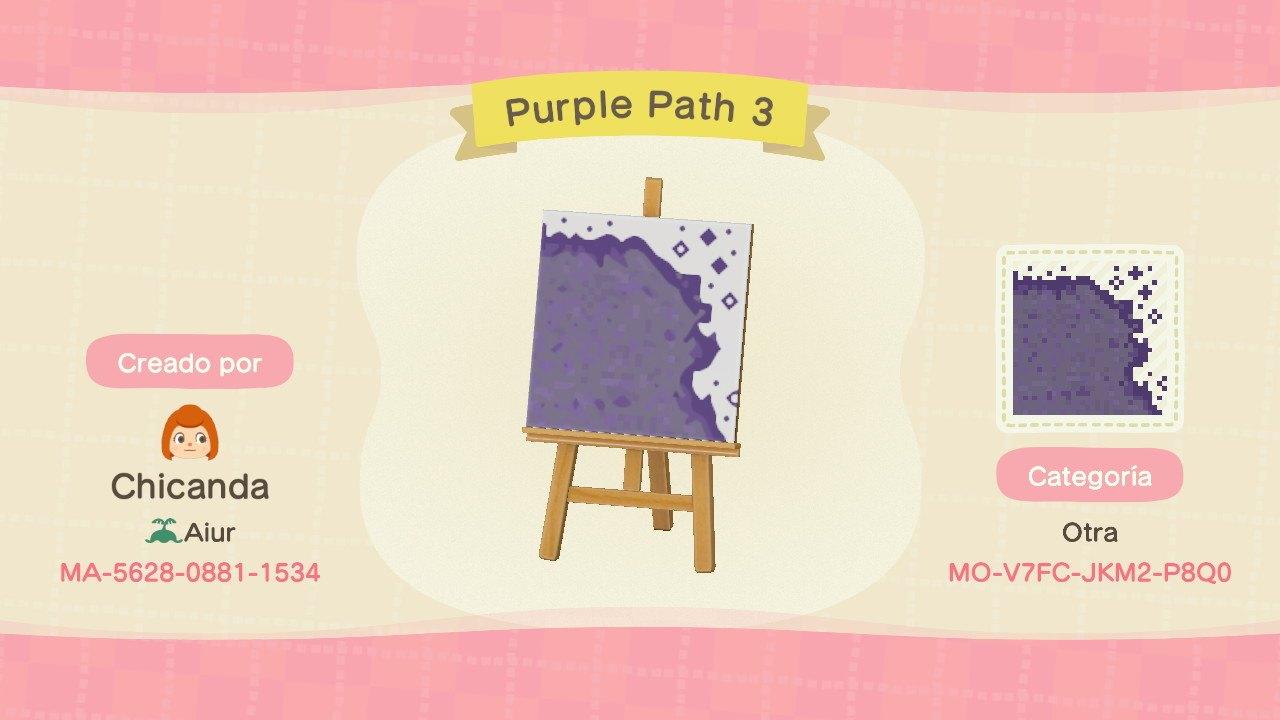 Animal Crossing Design Code: MO-V7FC-JKM2-P8Q0 Purple Path 3