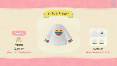 Animal Crossing Design Code: MO-V885-F5JV-633J Pride Heart