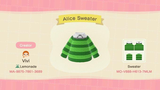 Animal Crossing Design Code: MO-V888-H613-7MLM (YTTD) Alice Sweater