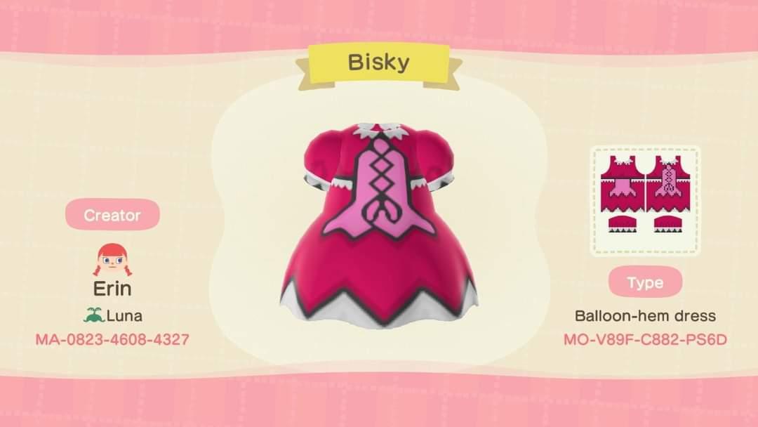 Animal Crossing Design Code: MO-V89F-C882-PS6D Bisky