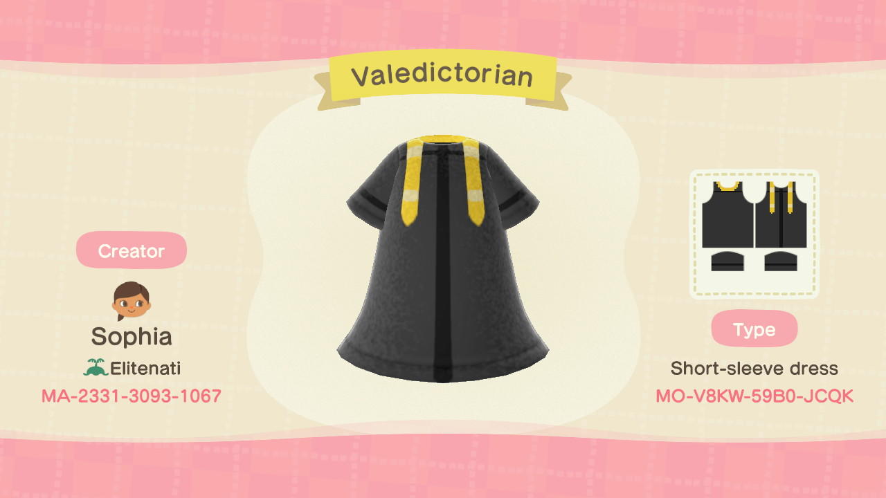 Animal Crossing Design Code: MO-V8KW-59B0-JCQK Valedictorian
