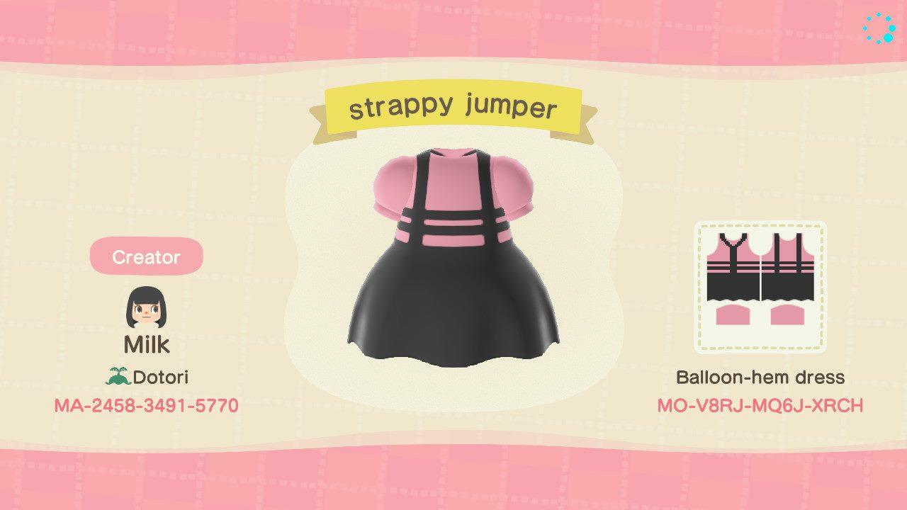 Animal Crossing Design Code: MO-V8RJ-MQ6J-XRCH strappy jumper