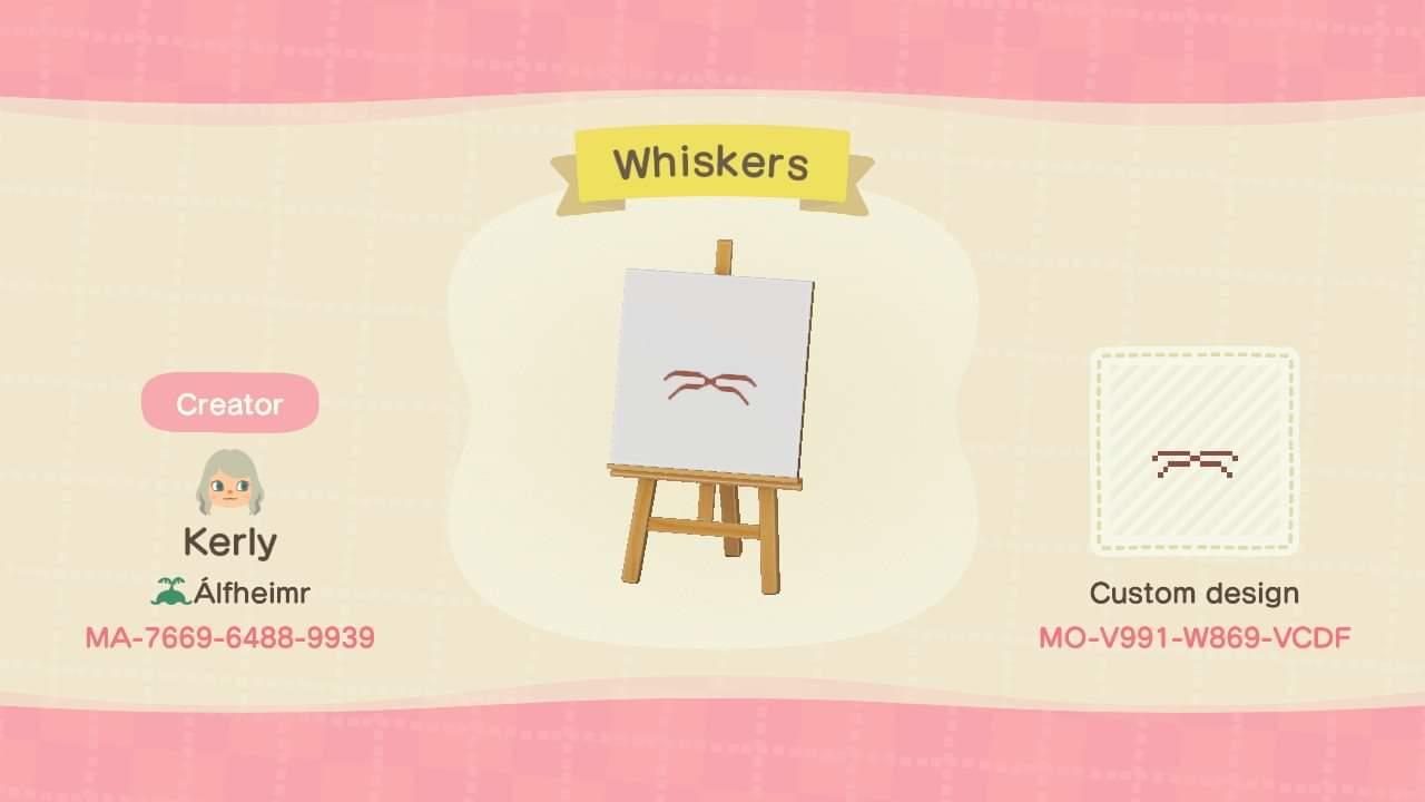 Animal Crossing Design Code: MO-V991-W869-VCDF Whiskers