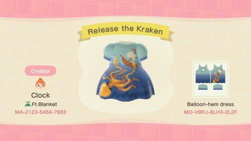 Animal Crossing Design Code: MO-V9RJ-8LH3-2L2F Release the Kraken