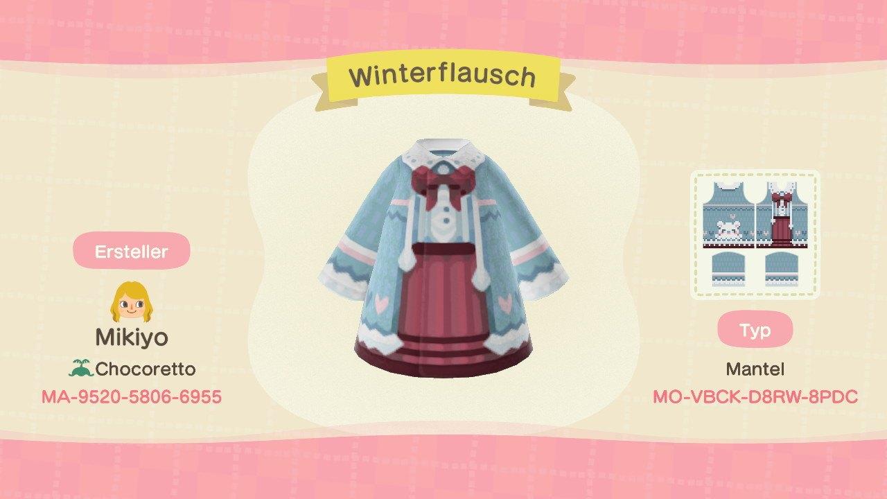 Animal Crossing Design Code: MO-VBCK-D8RW-8PDC Winterflausch