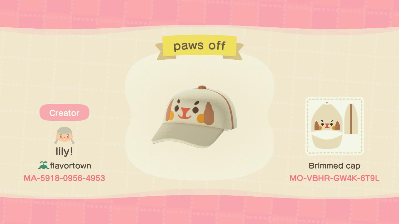 Animal Crossing Design Code: MO-VBHR-GW4K-6T9L Paws Off