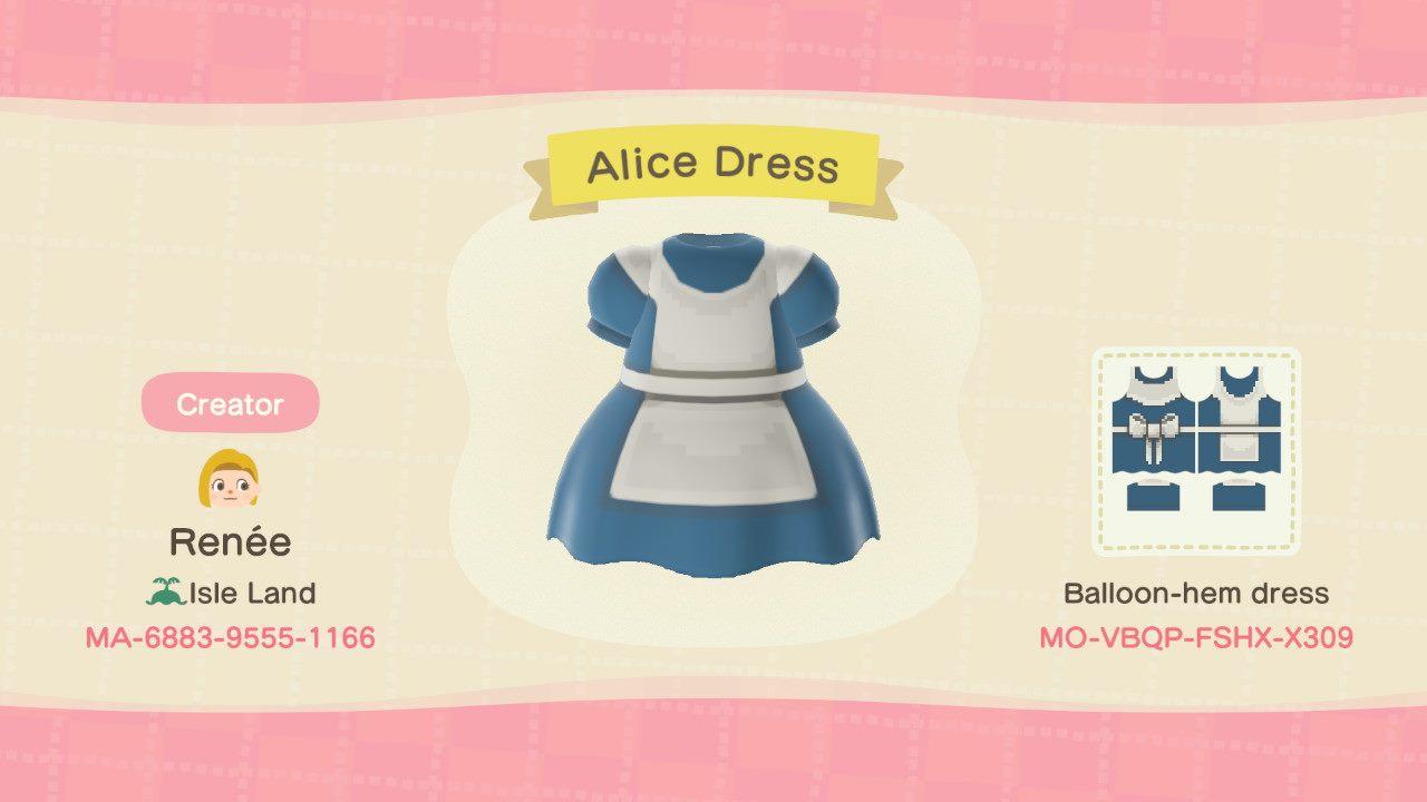 Animal Crossing Design Code: MO-VBQP-FSHX-X309 Alice Dress