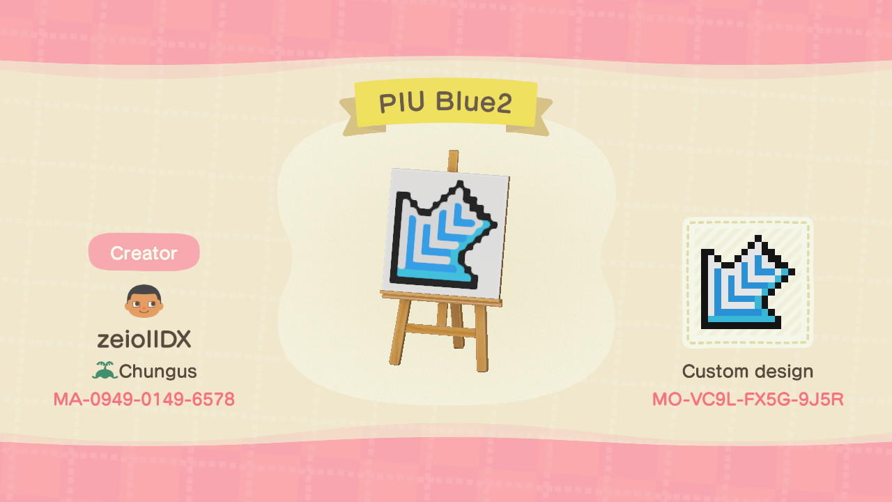Animal Crossing Design Code: MO-VC9L-FX5G-9J5R PIU Blue 2