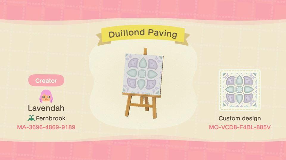 Animal Crossing Design Code: MO-VCD8-F4BL-885V Duillond Paving