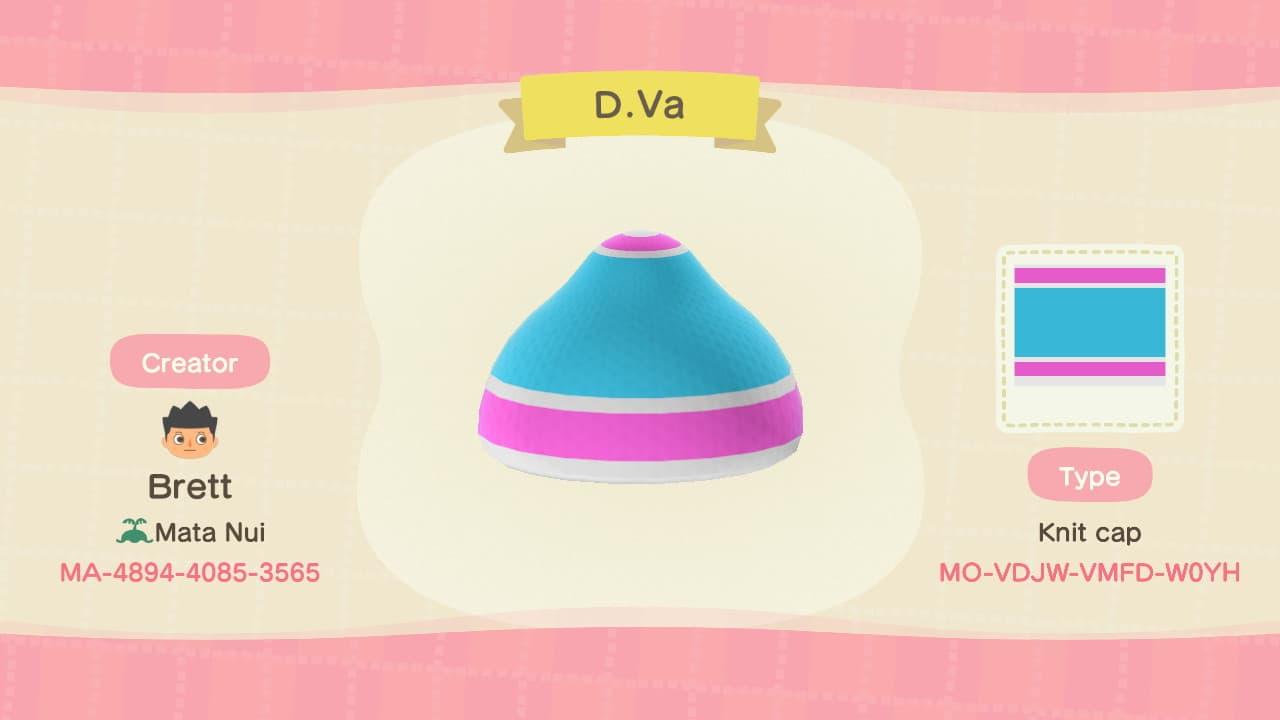 Animal Crossing Design Code: MO-VDJW-VMFD-W0YH Overwatch D. Va