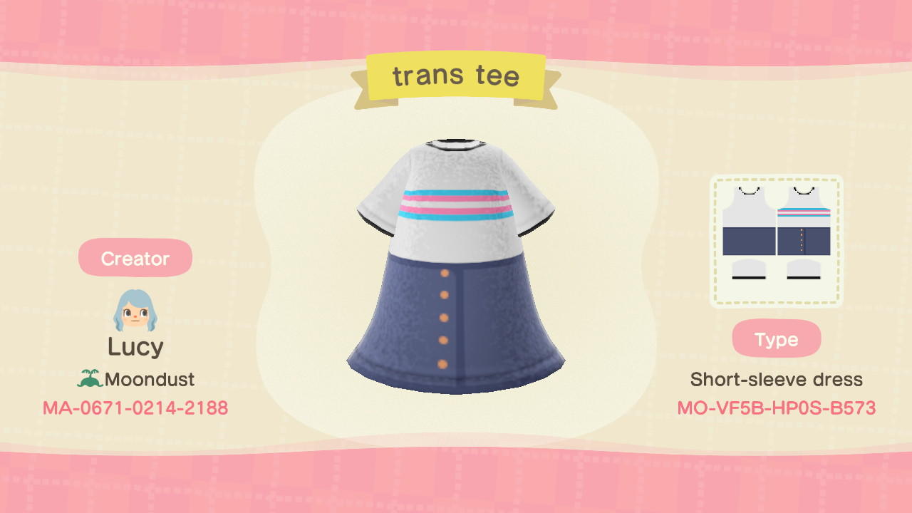 Animal Crossing Design Code: MO-VF5B-HP0S-B573 trans tee