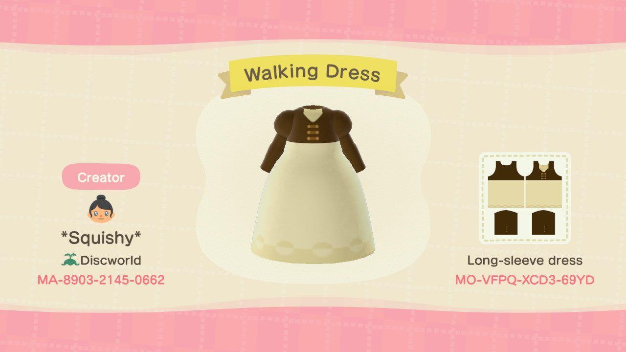 Animal Crossing Design Code: MO-VFPQ-XCD3-69YD P&P Walking Dress