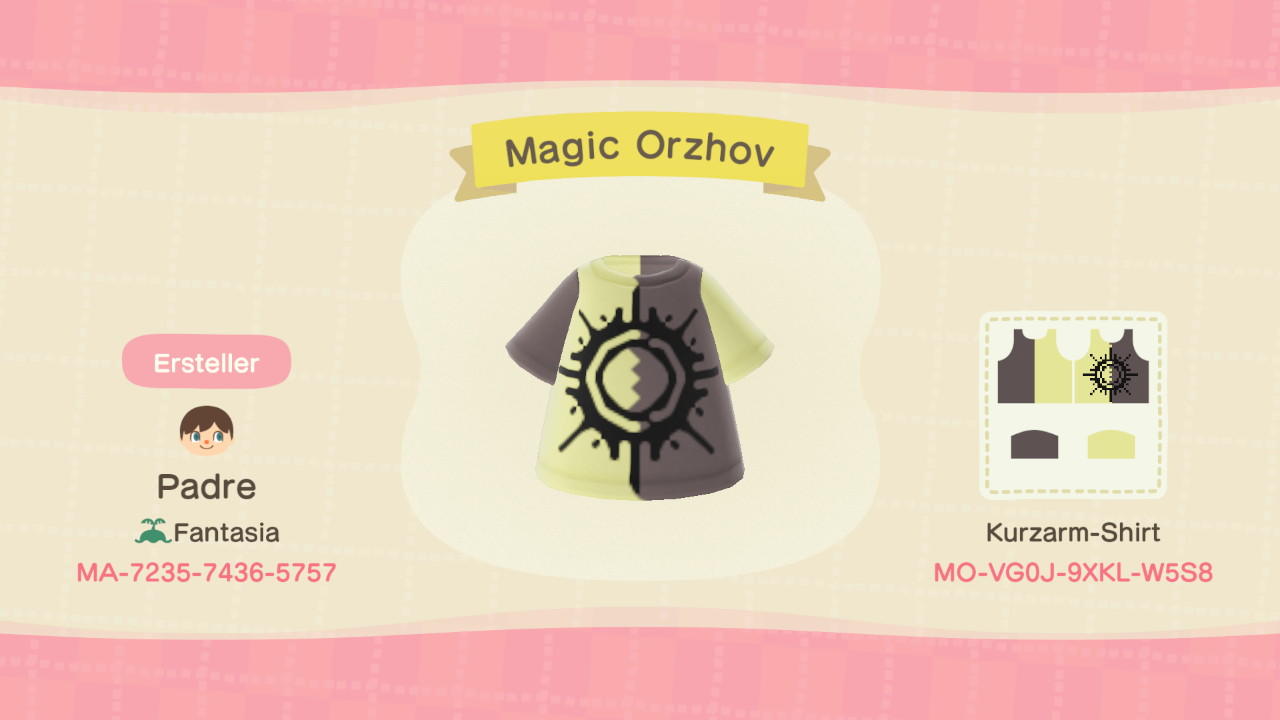 Animal Crossing Design Code: MO-VG0J-9XKL-W5S8 Magic Orzhov