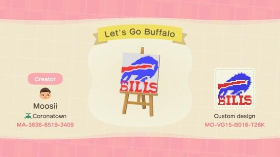 Animal Crossing Design Code: MO-VG15-B016-T26K Buffalo Bills