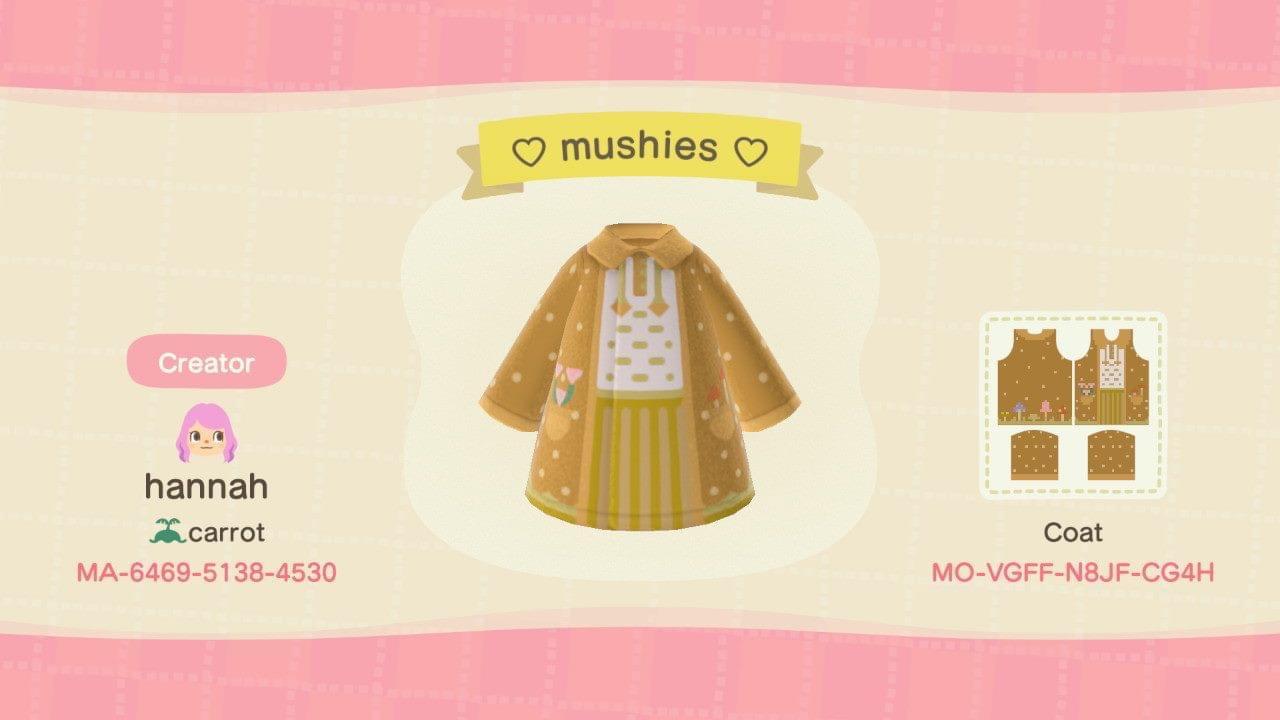 Animal Crossing Design Code: MO-VGFF-N8JF-CG4H mushroom dress