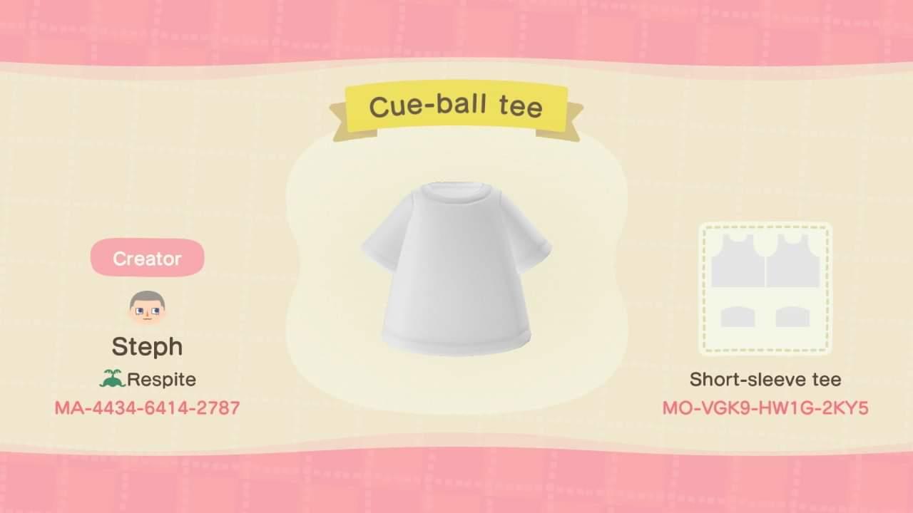 Animal Crossing Design Code: MO-VGK9-HW1G-2KY5 Cue-ball tee