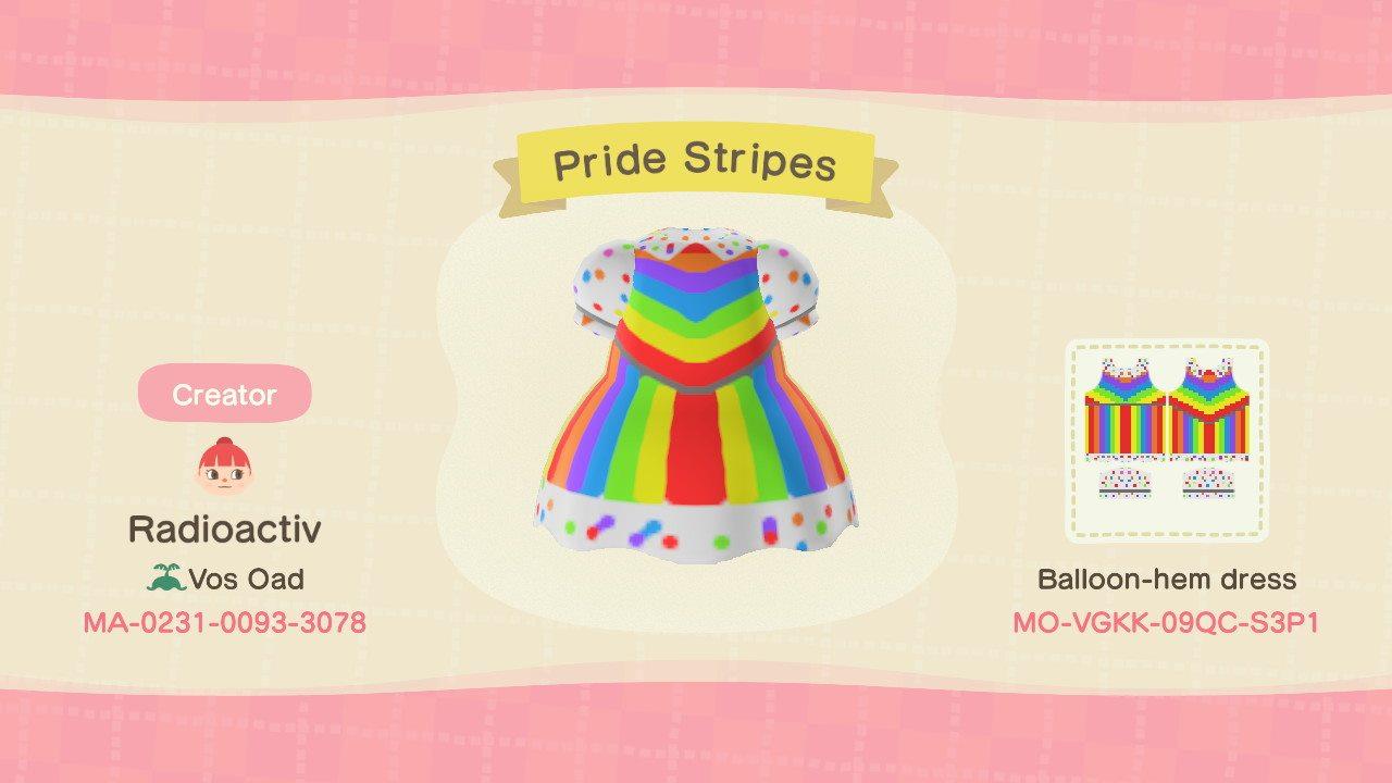 Animal Crossing Design Code: MO-VGKK-09QC-S3P1 Pride Stripes