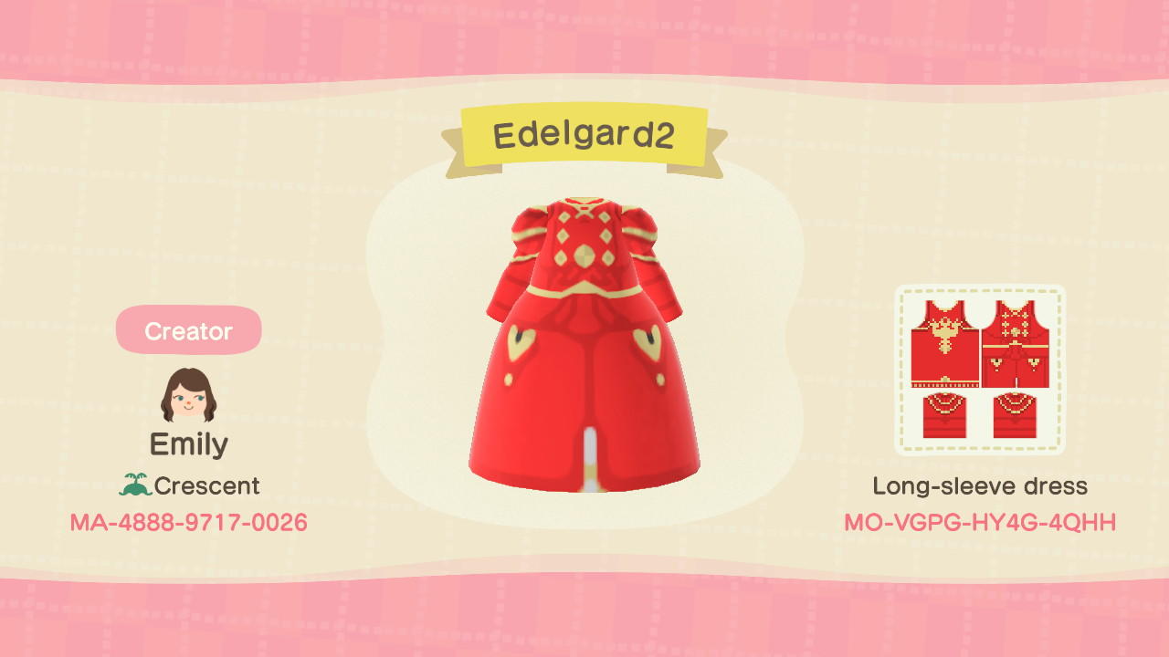 Animal Crossing Design Code: MO-VGPG-HY4G-4QHH Edelgard2