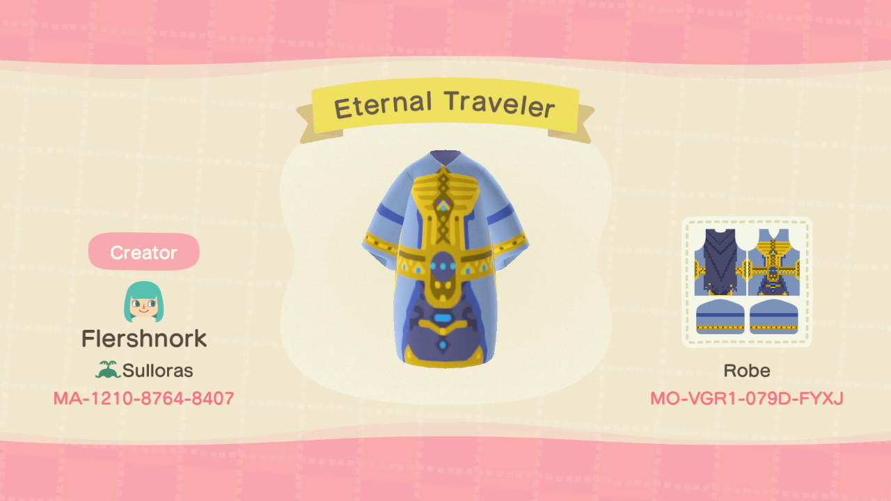 Animal Crossing Design Code: MO-VGR1-079D-FYXJ Eternal Traveler