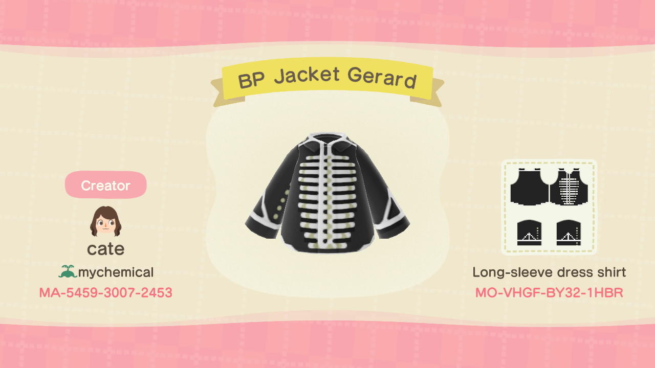 Animal Crossing Design Code: MO-VHGF-BY32-1HBR BP Jacket Gerard