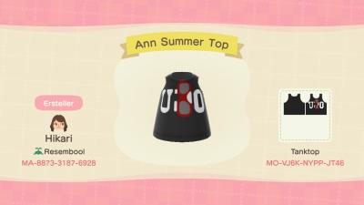 Animal Crossing Design Code: MO-VJ6K-NYPP-JT46 Persona 5 Ann Top