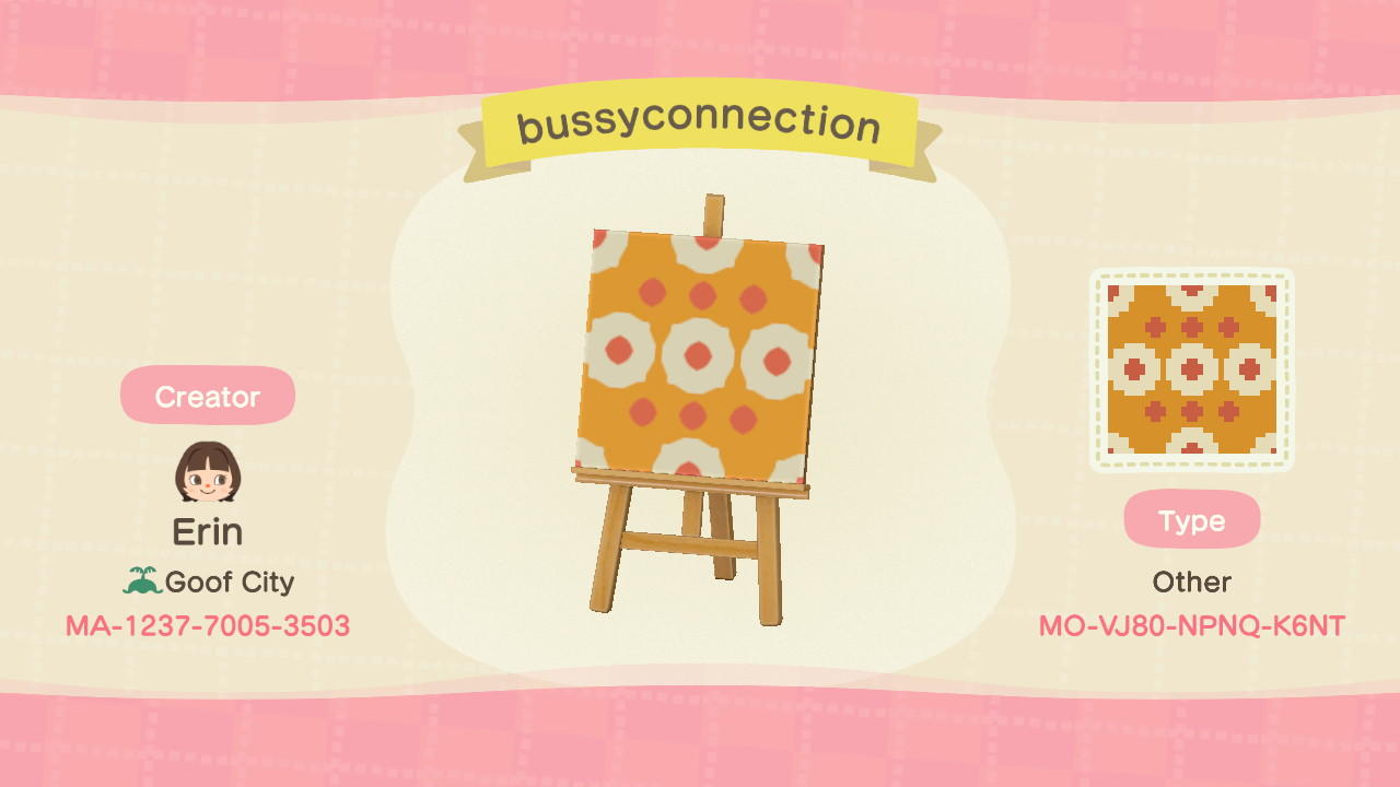 Animal Crossing Design Code: MO-VJ80-NPNQ-K6NT bussyconnection