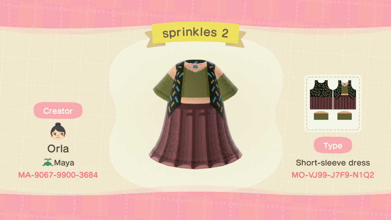 Animal Crossing Design Code: MO-VJ99-J7F9-N1Q2 Sprinkles 2